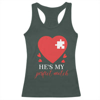 Funny He's My Perfect Match Valentine's Day Couple Matching Racerback Tank Top