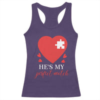 Funny He's My Perfect Match Valentine's Day Couple Matching Racerback Tank Top