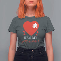 Funny He's My Perfect Match Valentine's Day Couple Matching T Shirt For Women