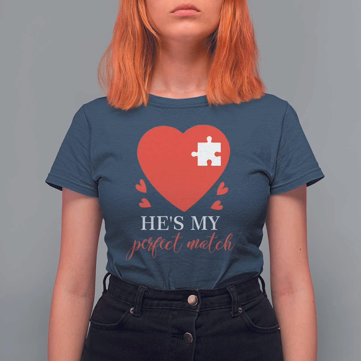 Funny He's My Perfect Match Valentine's Day Couple Matching T Shirt For Women