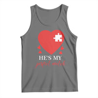 Funny He's My Perfect Match Valentine's Day Couple Matching Tank Top