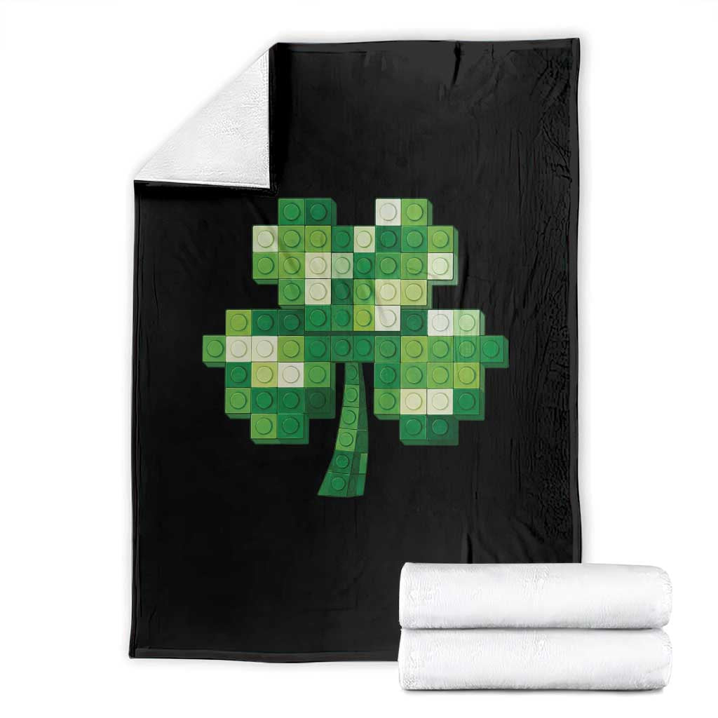 Funny St Patricks Day Shamrock Building Blocks Bricks Throw Blanket