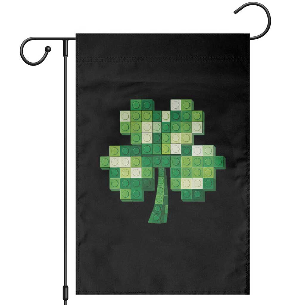Funny St Patricks Day Shamrock Building Blocks Bricks Garden Flag