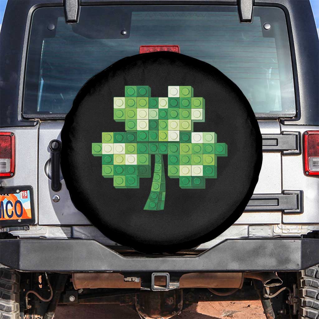 Funny St Patricks Day Shamrock Building Blocks Bricks Spare Tire Cover
