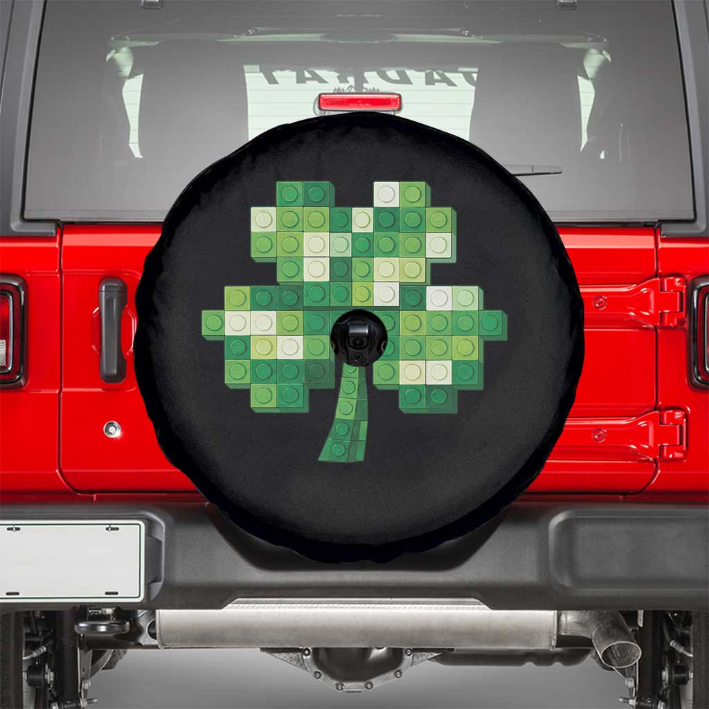 Funny St Patricks Day Shamrock Building Blocks Bricks Spare Tire Cover