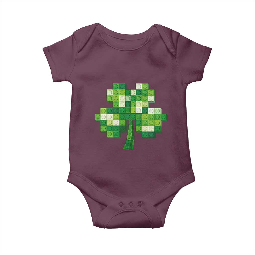 Funny St Patricks Day Shamrock Building Blocks Bricks Baby Onesie