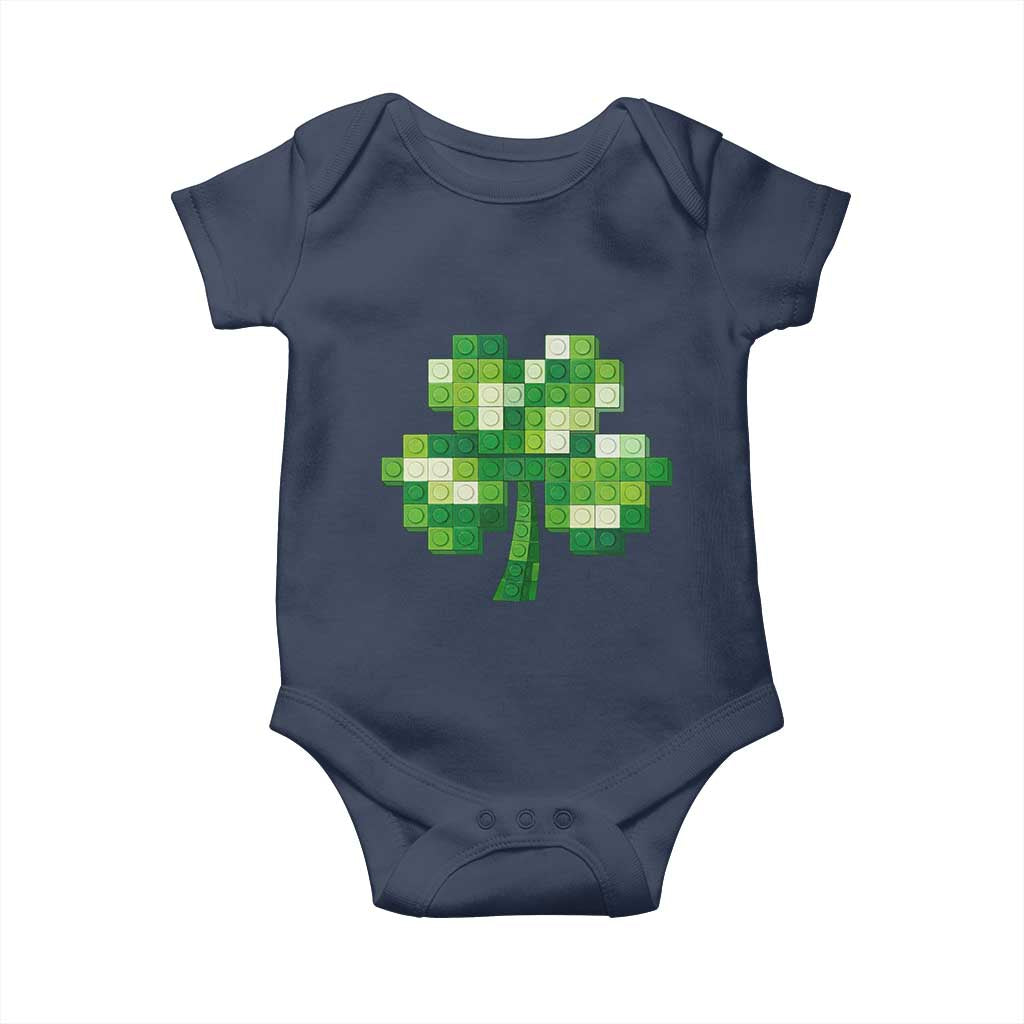 Funny St Patricks Day Shamrock Building Blocks Bricks Baby Onesie