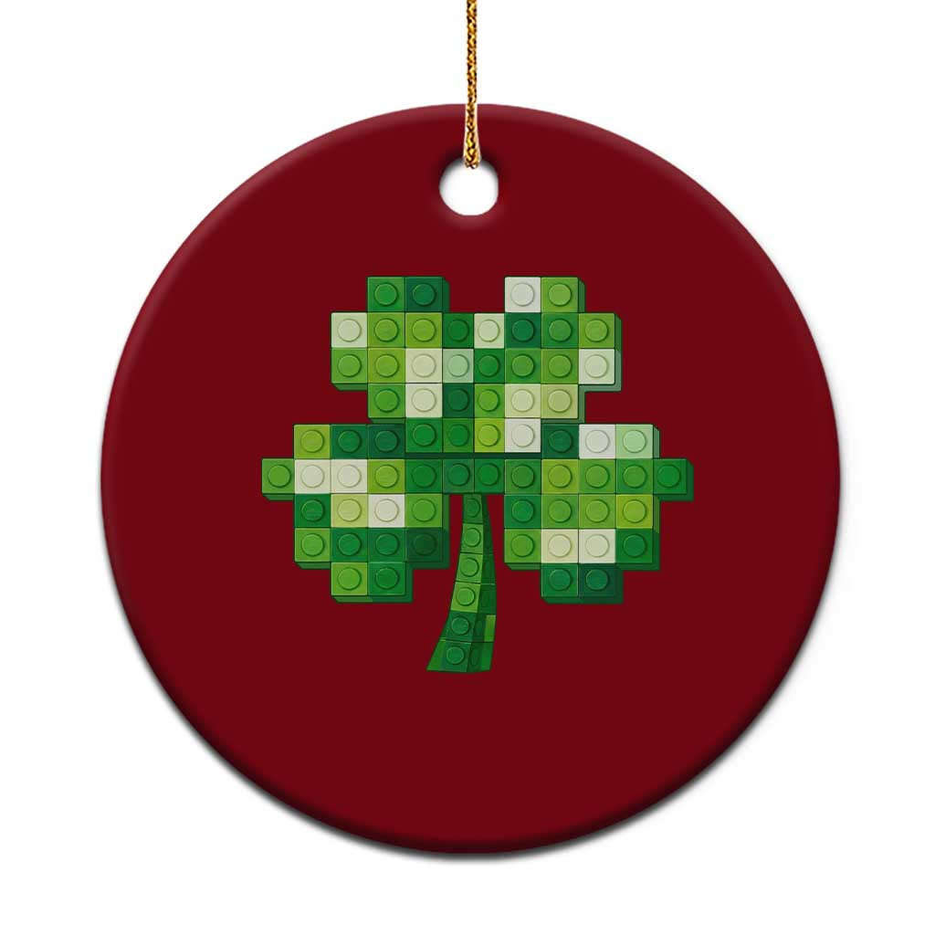 Funny St Patricks Day Shamrock Building Blocks Bricks Ceramic Ornament