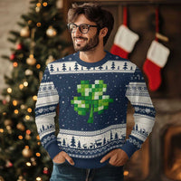 Funny St Patricks Day Shamrock Building Blocks Bricks Ugly Christmas Sweater