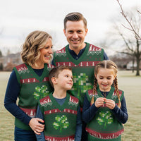 Funny St Patricks Day Shamrock Building Blocks Bricks V-Neck Knit Sweater Vest