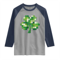 Funny St Patricks Day Shamrock Building Blocks Bricks Raglan Shirt