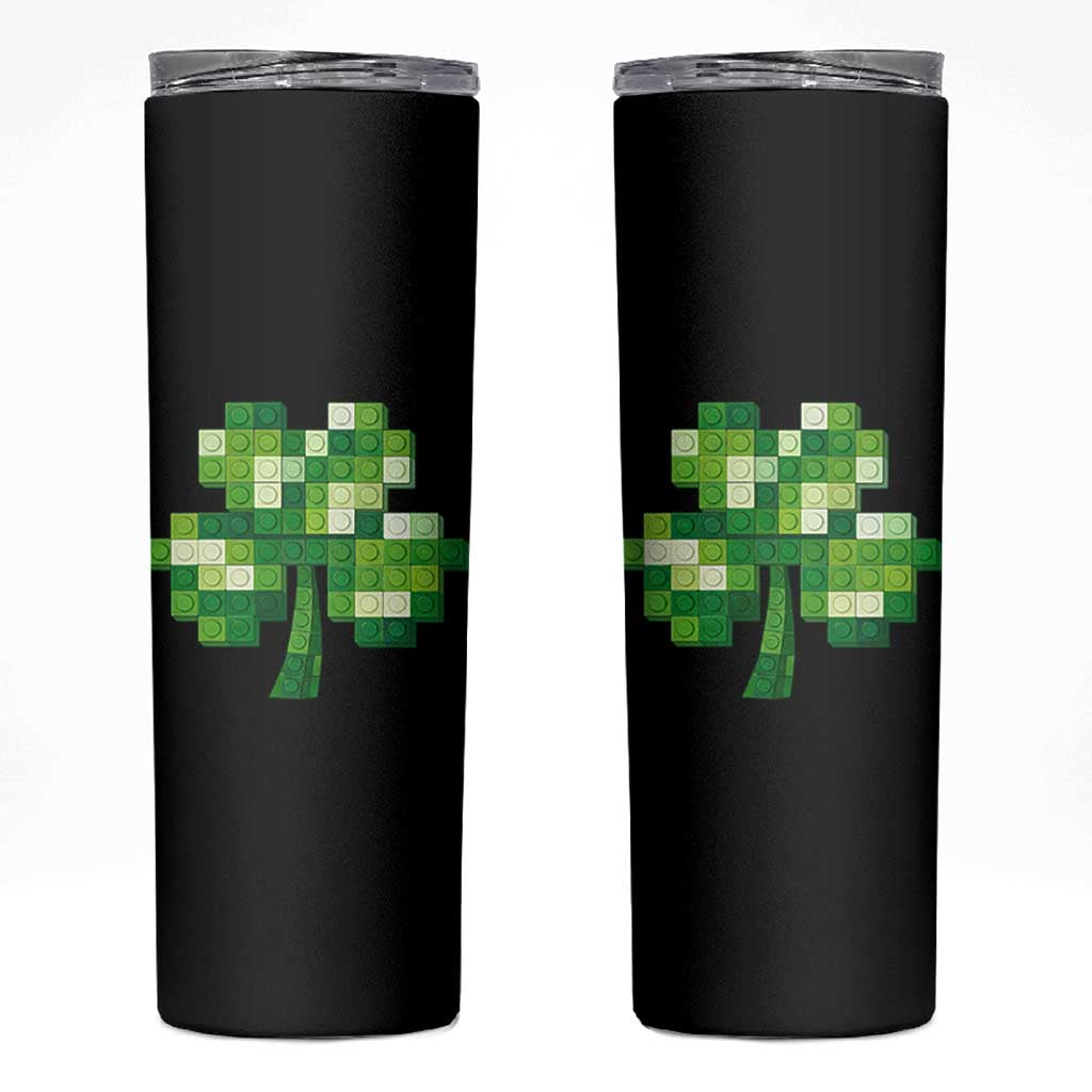 Funny St Patricks Day Shamrock Building Blocks Bricks Skinny Tumbler