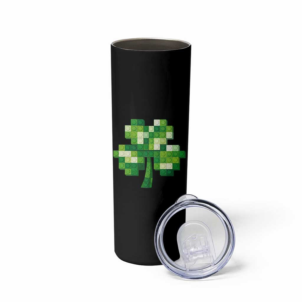 Funny St Patricks Day Shamrock Building Blocks Bricks Skinny Tumbler