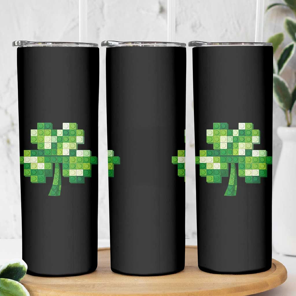 Funny St Patricks Day Shamrock Building Blocks Bricks Skinny Tumbler