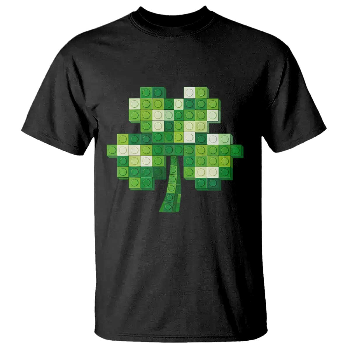 Funny St Patricks Day Shamrock Building Blocks Bricks T Shirt