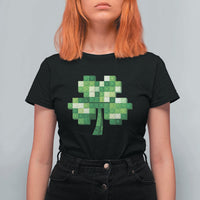 Funny St Patricks Day Shamrock Building Blocks Bricks T Shirt For Women