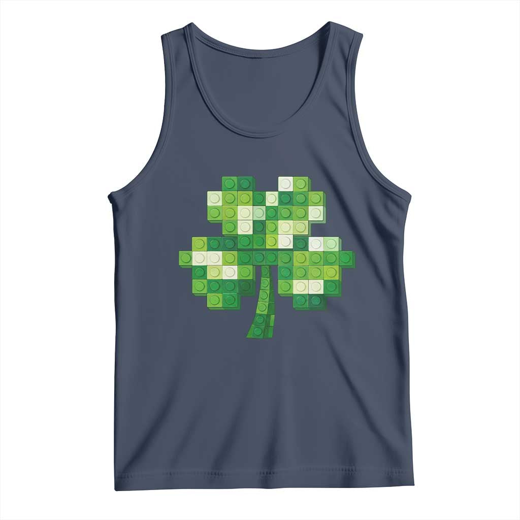 Funny St Patricks Day Shamrock Building Blocks Bricks Tank Top