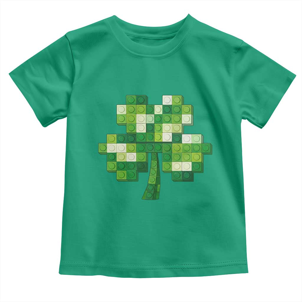 Funny St Patricks Day Shamrock Building Blocks Bricks Toddler T Shirt