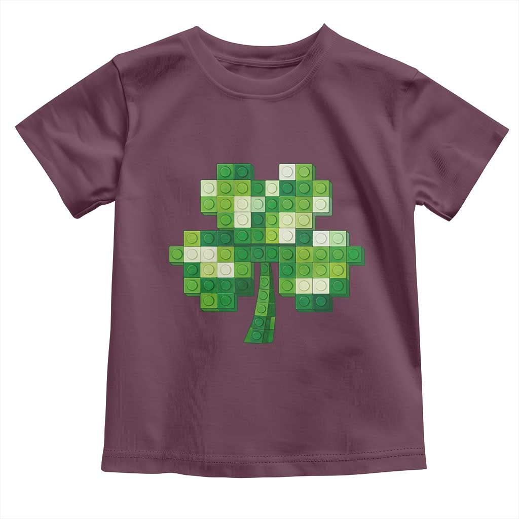 Funny St Patricks Day Shamrock Building Blocks Bricks Toddler T Shirt