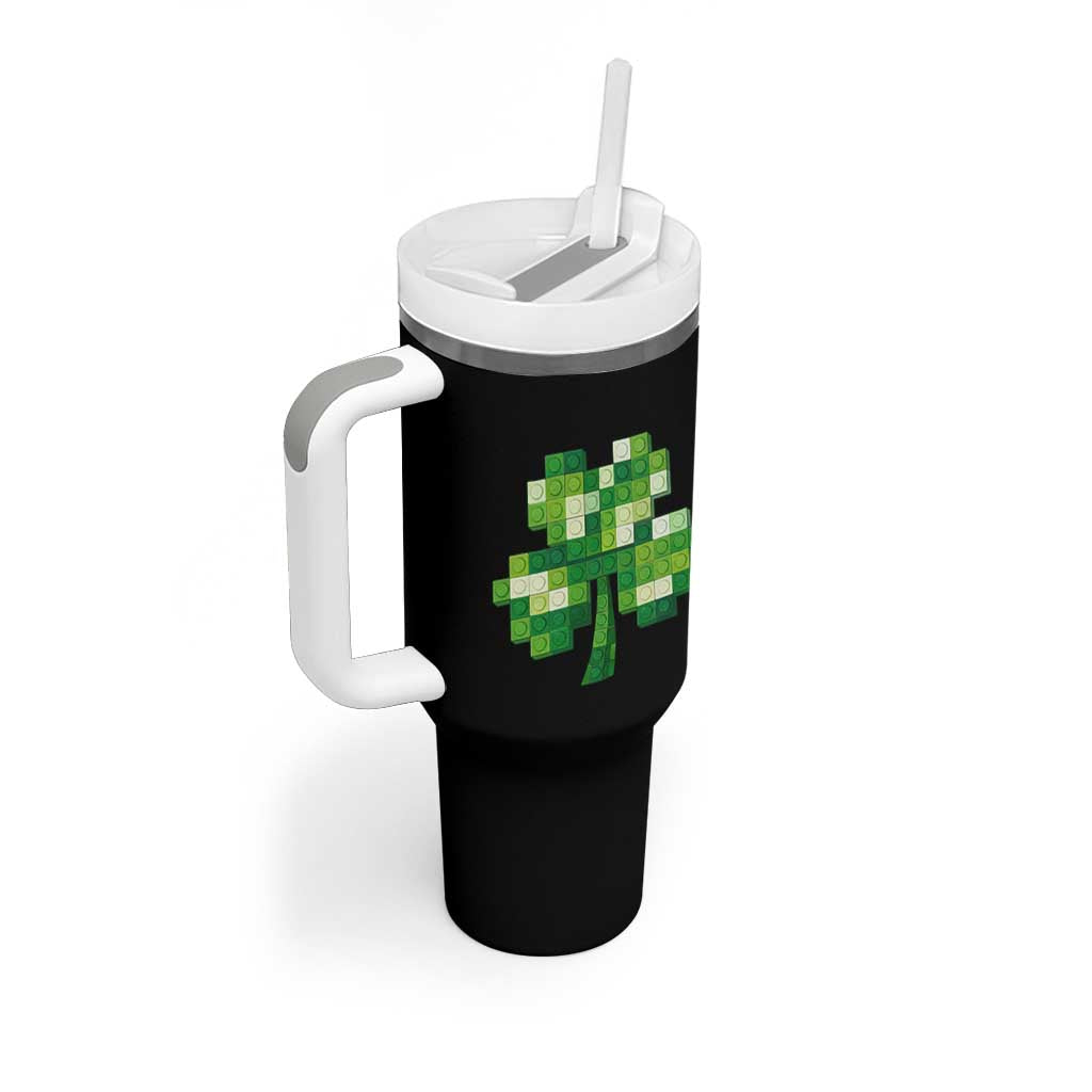 Funny St Patricks Day Shamrock Building Blocks Bricks Tumbler With Handle