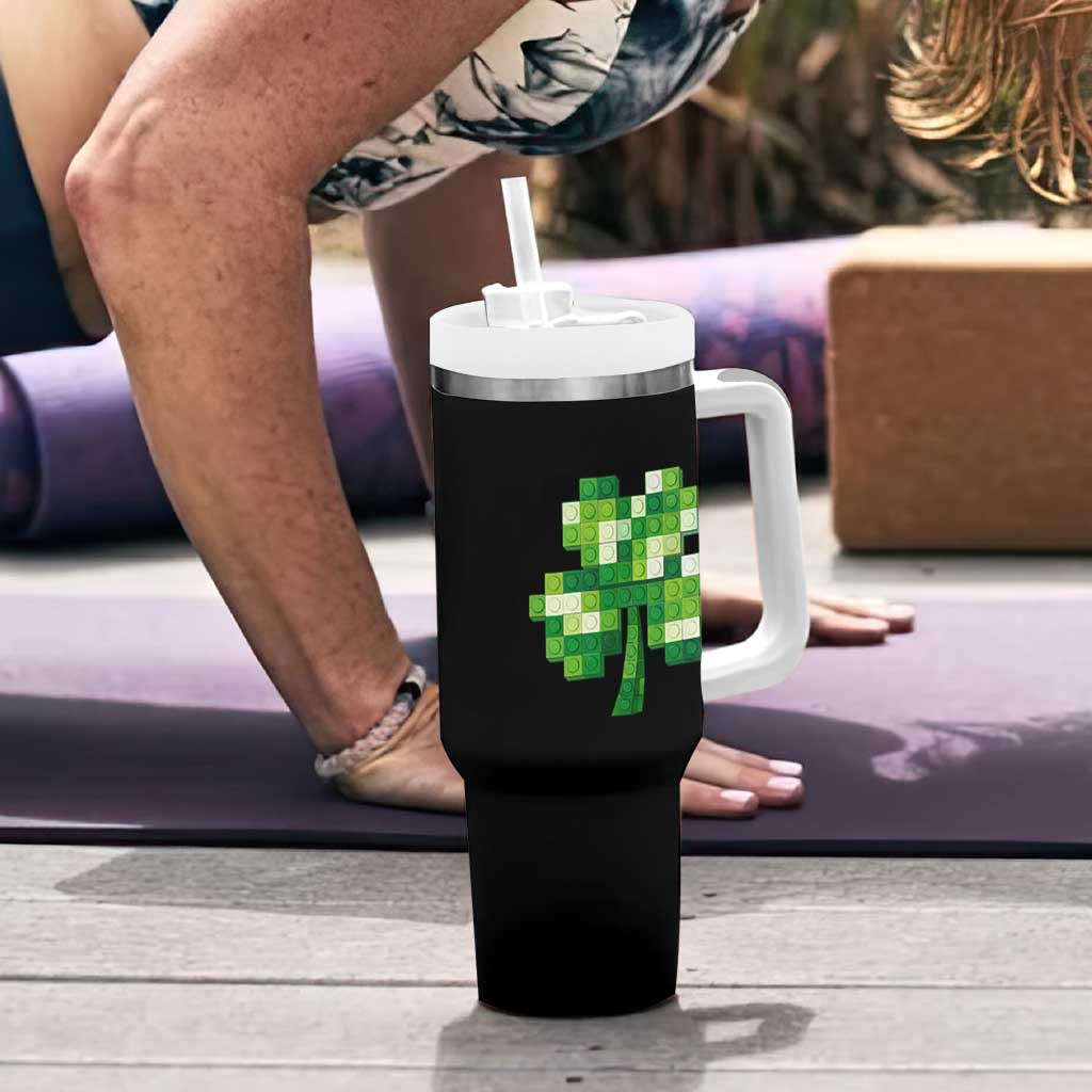 Funny St Patricks Day Shamrock Building Blocks Bricks Tumbler With Handle