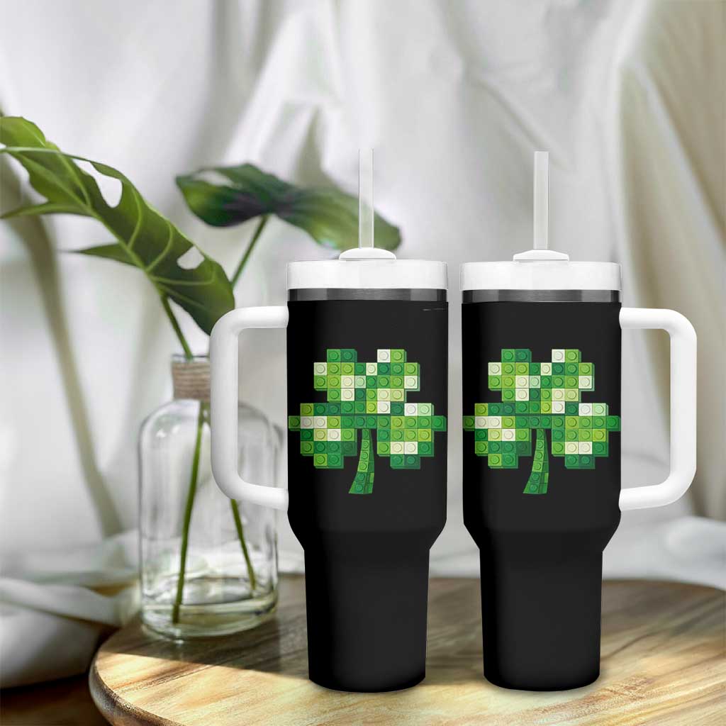 Funny St Patricks Day Shamrock Building Blocks Bricks Tumbler With Handle