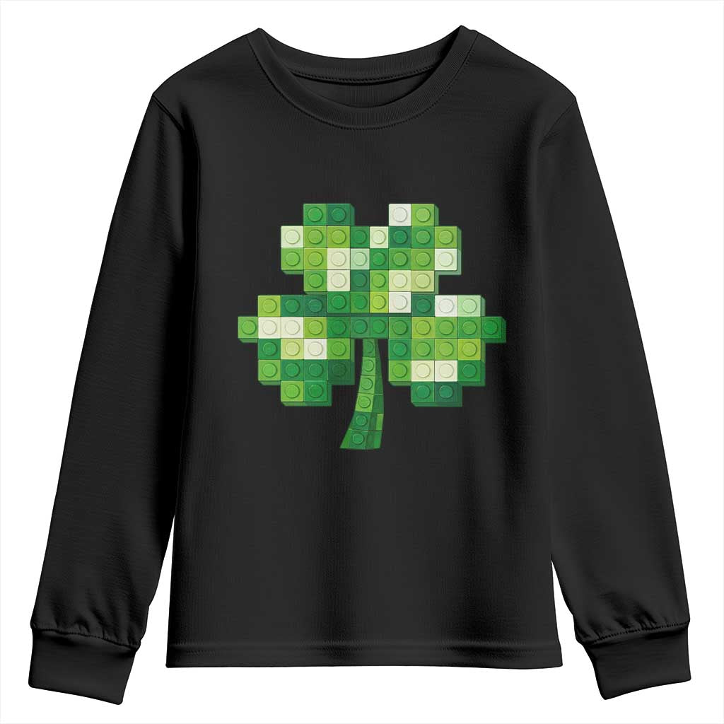 Funny St Patricks Day Shamrock Building Blocks Bricks Youth Sweatshirt