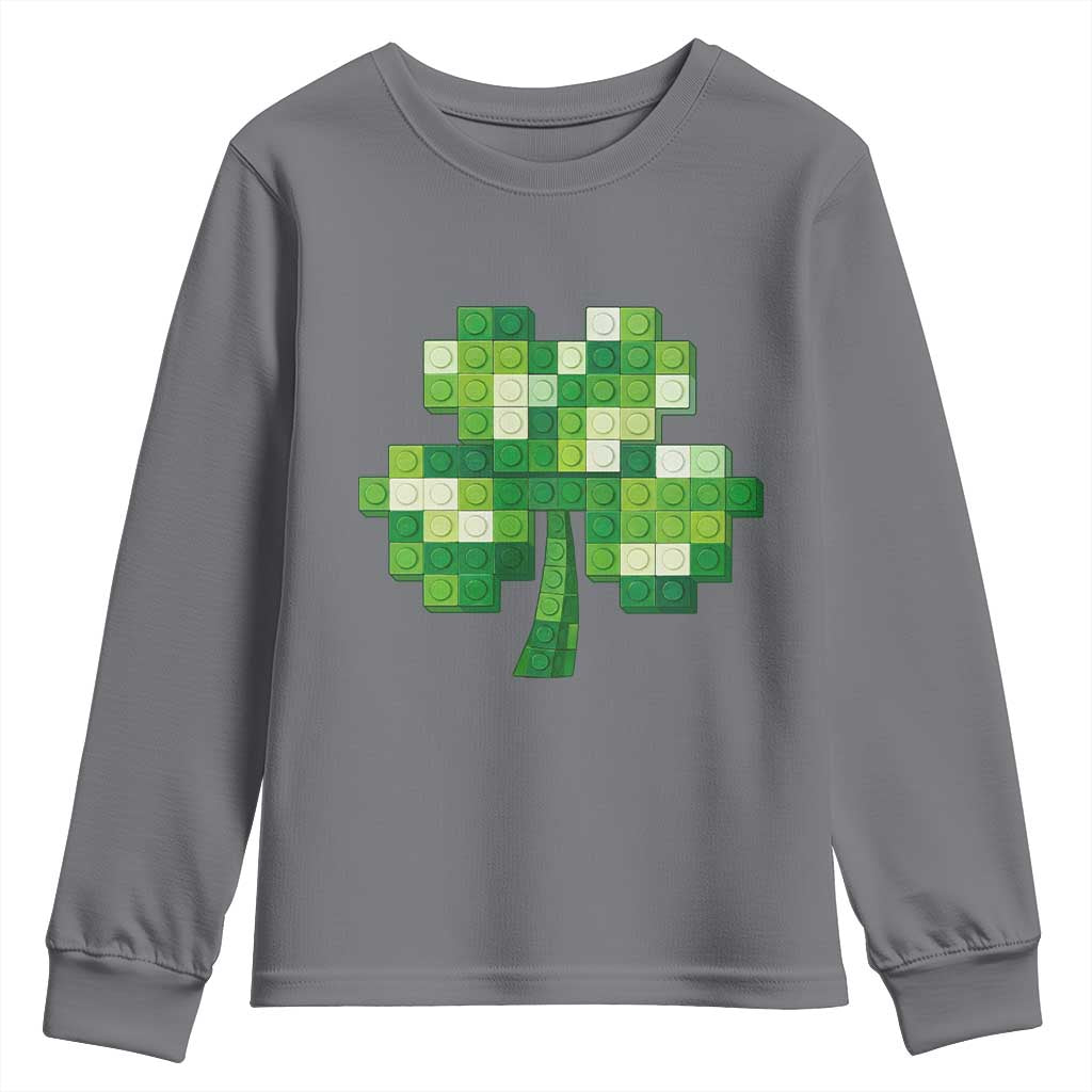 Funny St Patricks Day Shamrock Building Blocks Bricks Youth Sweatshirt
