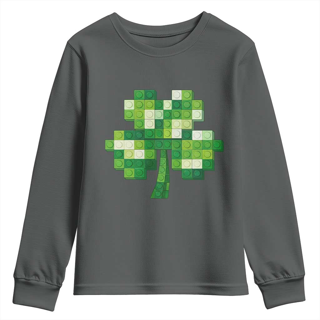 Funny St Patricks Day Shamrock Building Blocks Bricks Youth Sweatshirt