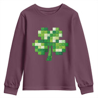 Funny St Patricks Day Shamrock Building Blocks Bricks Youth Sweatshirt