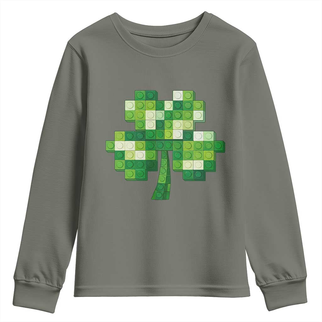 Funny St Patricks Day Shamrock Building Blocks Bricks Youth Sweatshirt