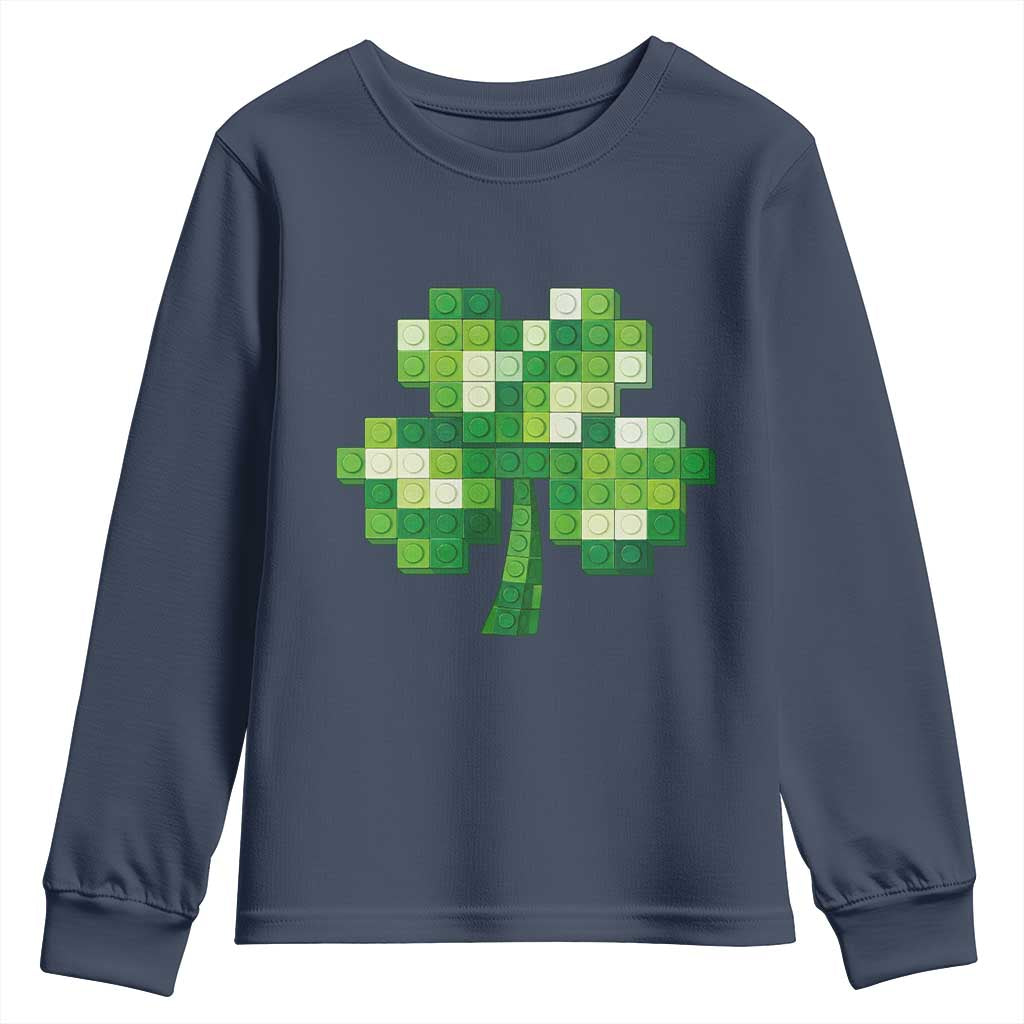 Funny St Patricks Day Shamrock Building Blocks Bricks Youth Sweatshirt