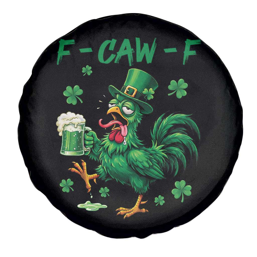 Funny F Caw F Chicken St Patricks Day Spare Tire Cover Irish Beer Drinking Shamrock Print