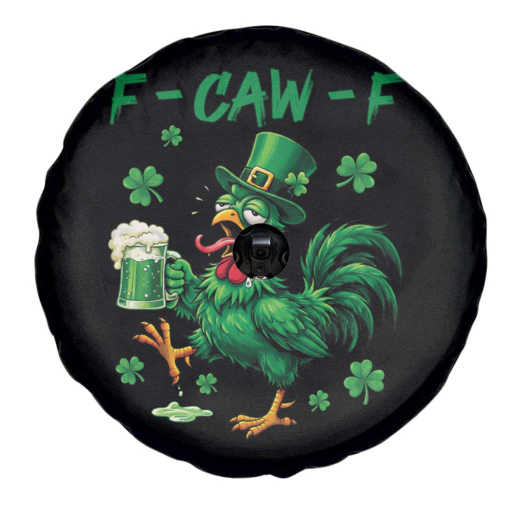 Funny F Caw F Chicken St Patricks Day Spare Tire Cover Irish Beer Drinking Shamrock Print