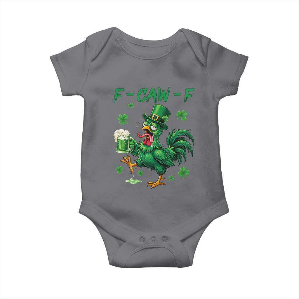 Funny F Caw F Chicken St Patricks Day Baby Onesie Irish Beer Drinking Shamrock Print
