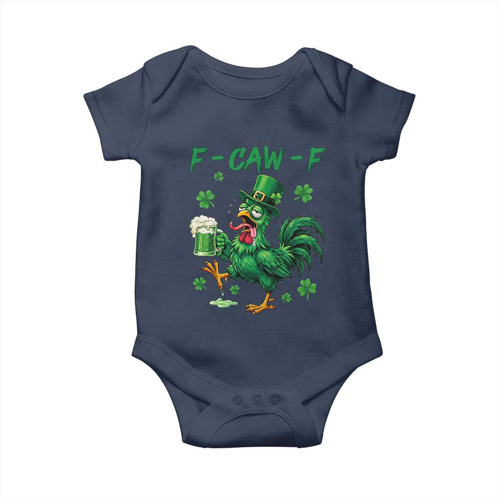Funny F Caw F Chicken St Patricks Day Baby Onesie Irish Beer Drinking Shamrock Print