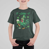 Funny F Caw F Chicken St Patricks Day T Shirt For Kid Irish Beer Drinking Shamrock Print