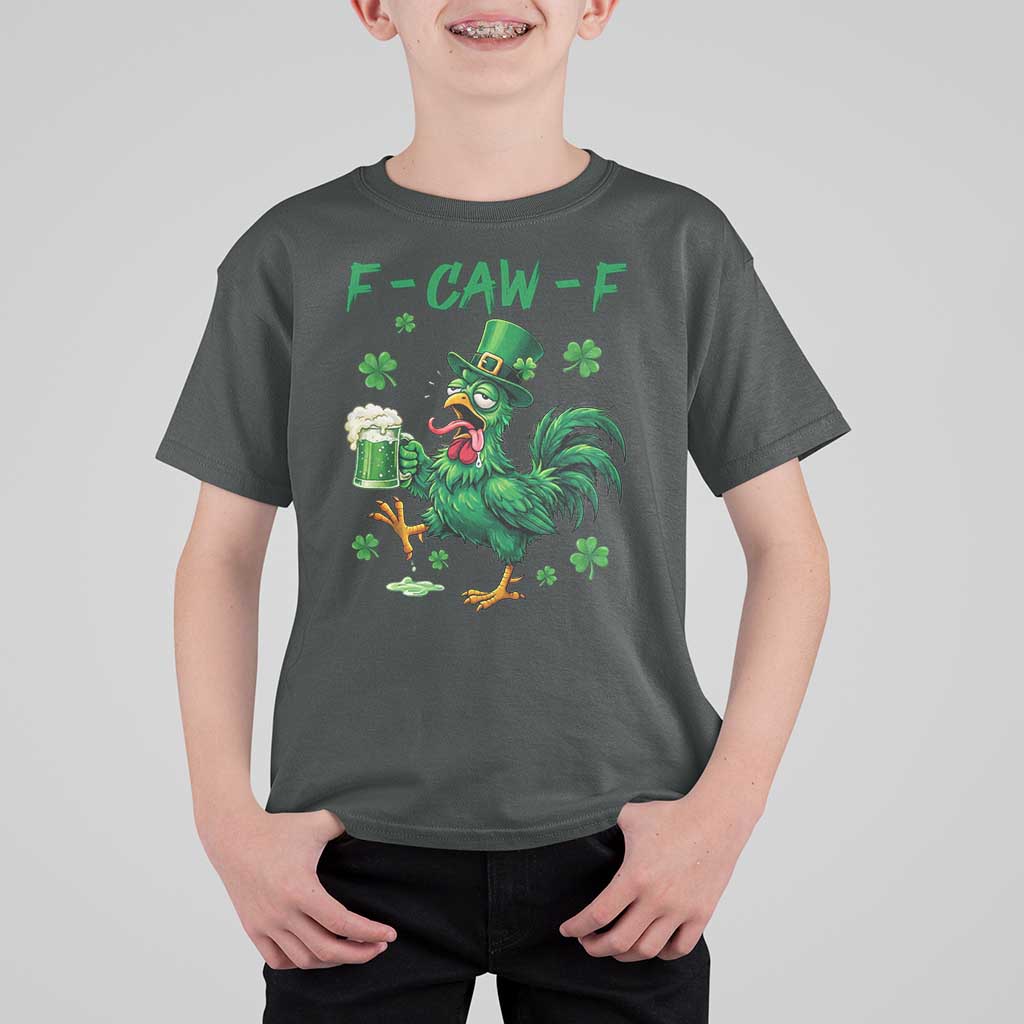 Funny F Caw F Chicken St Patricks Day T Shirt For Kid Irish Beer Drinking Shamrock Print