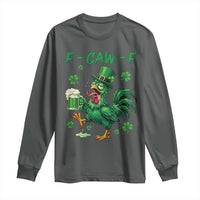 Funny F Caw F Chicken St Patricks Day Long Sleeve Shirt Irish Beer Drinking Shamrock Print