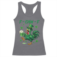 Funny F Caw F Chicken St Patricks Day Racerback Tank Top Irish Beer Drinking Shamrock Print