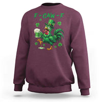 Funny F Caw F Chicken St Patricks Day Sweatshirt Irish Beer Drinking Shamrock Print