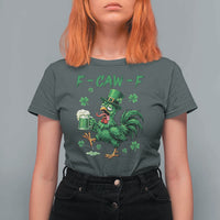 Funny F Caw F Chicken St Patricks Day T Shirt For Women Irish Beer Drinking Shamrock Print