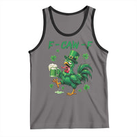 Funny F Caw F Chicken St Patricks Day Tank Top Irish Beer Drinking Shamrock Print