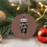 Funny Irish Beer Slit The G Ceramic Ornament Stout Beer Drinking Lover