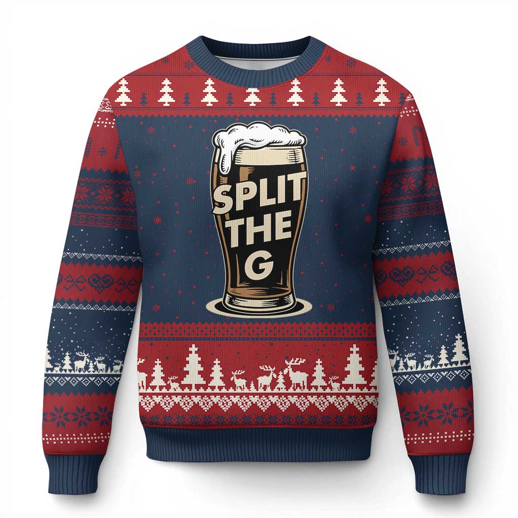 Funny Irish Beer Slit The G Ugly Christmas Sweater Stout Beer Drinking Lover