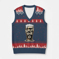 Funny Irish Beer Slit The G V-Neck Knit Sweater Vest Stout Beer Drinking Lover