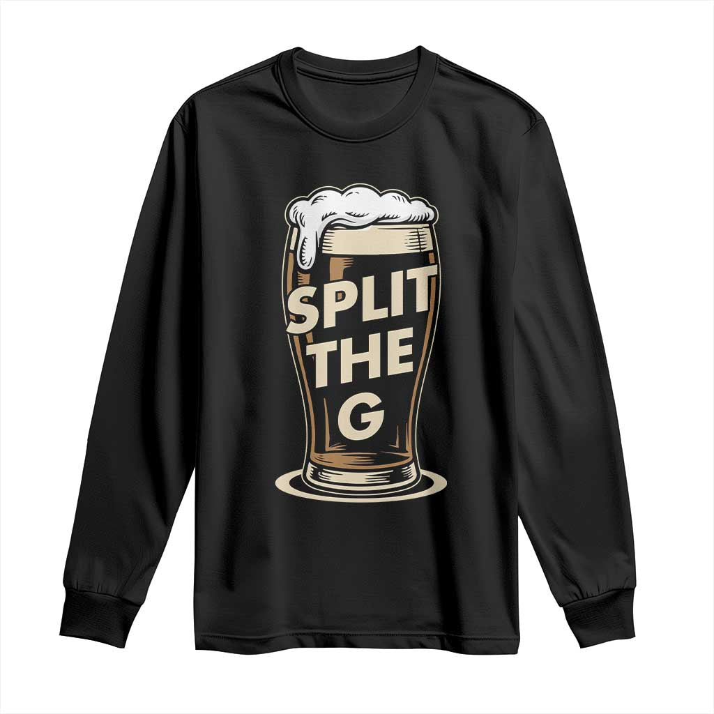 Funny Irish Beer Slit The G Long Sleeve Shirt Stout Beer Drinking Lover