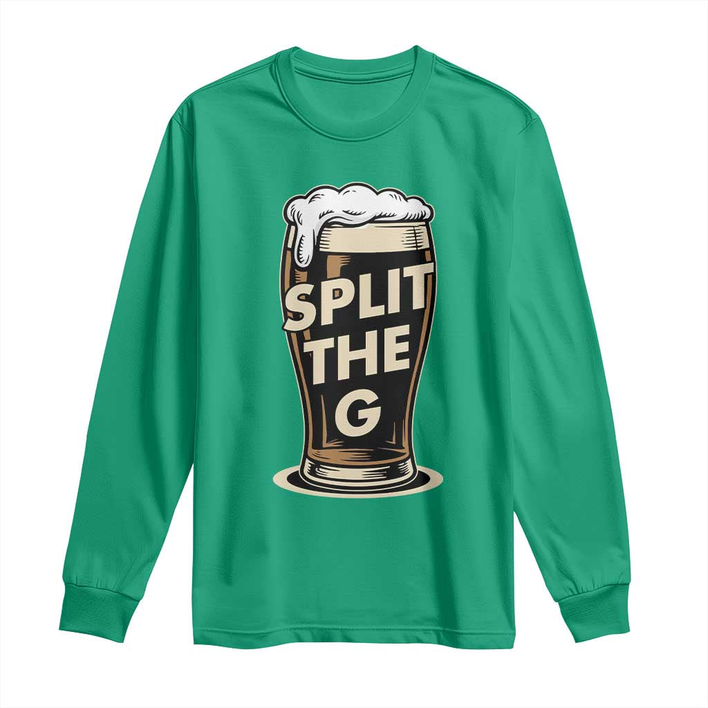 Funny Irish Beer Slit The G Long Sleeve Shirt Stout Beer Drinking Lover