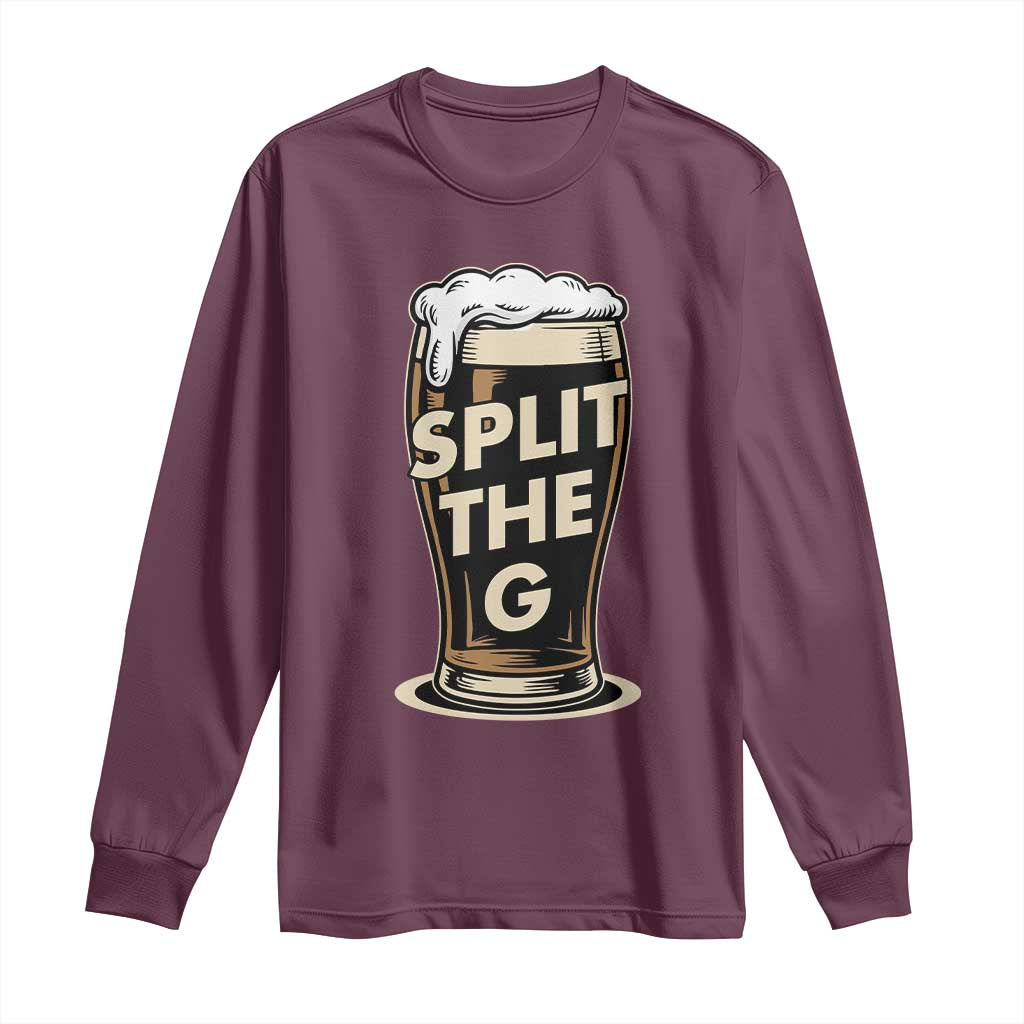 Funny Irish Beer Slit The G Long Sleeve Shirt Stout Beer Drinking Lover