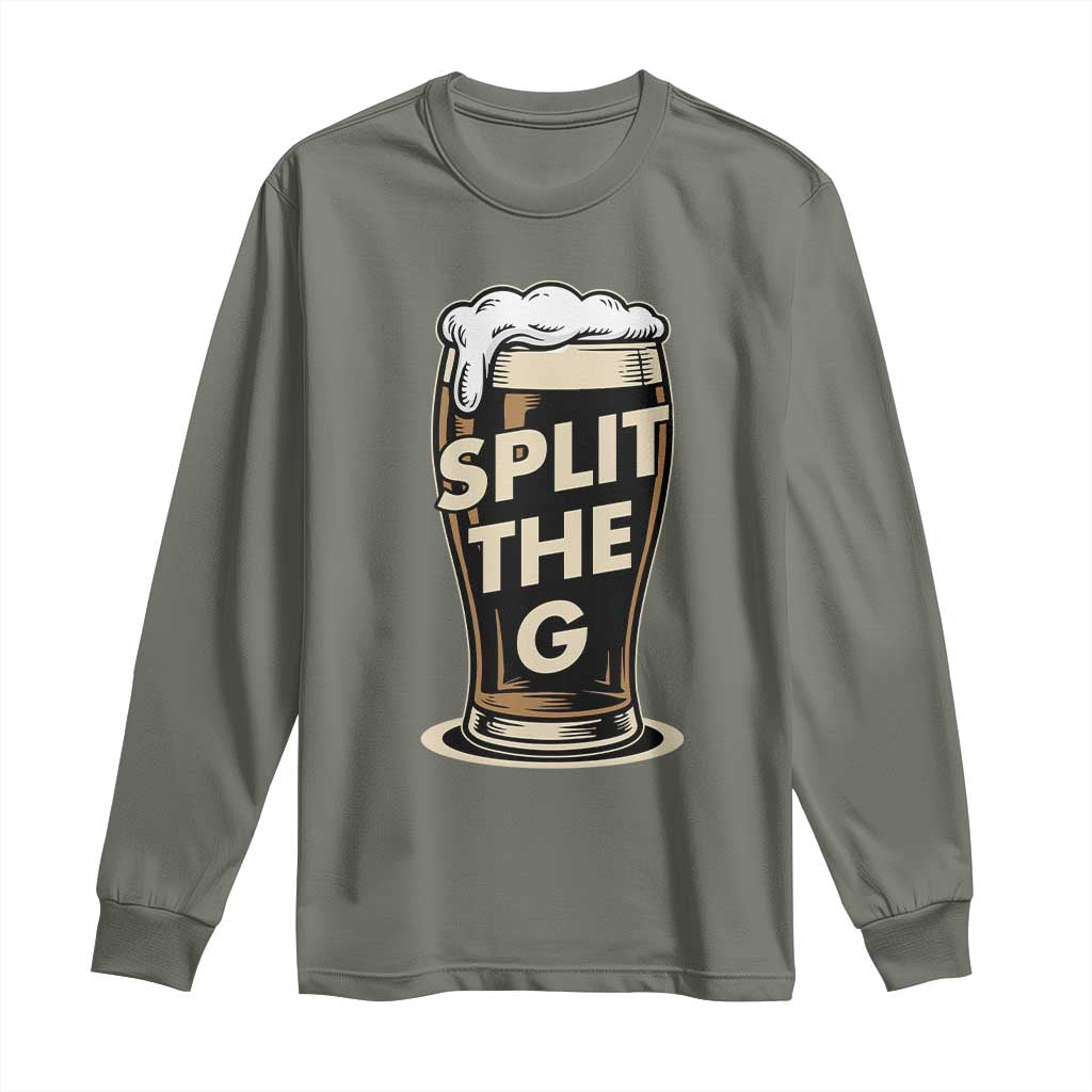 Funny Irish Beer Slit The G Long Sleeve Shirt Stout Beer Drinking Lover
